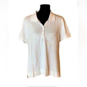 Liz Golf white polo shirt Large New with tags